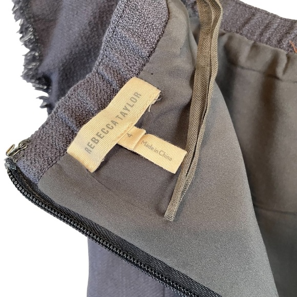 Rebecca Taylor Navy Blue Fringe Raw Hem Hem Mini Dress 4 - Picture 8 of 9